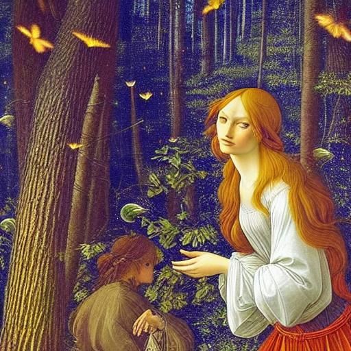 Vampire Fairy on Throne in Renaissance Gothic Style