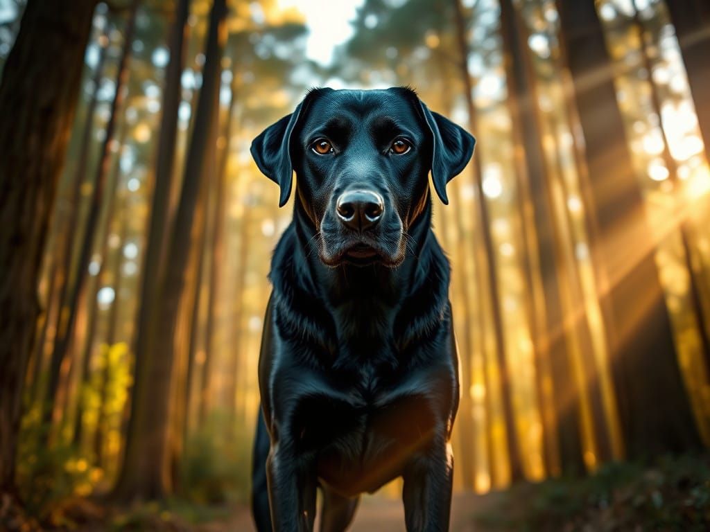 Majestic Black Labrador Retriever Emerges in a Hyperrealisti...
