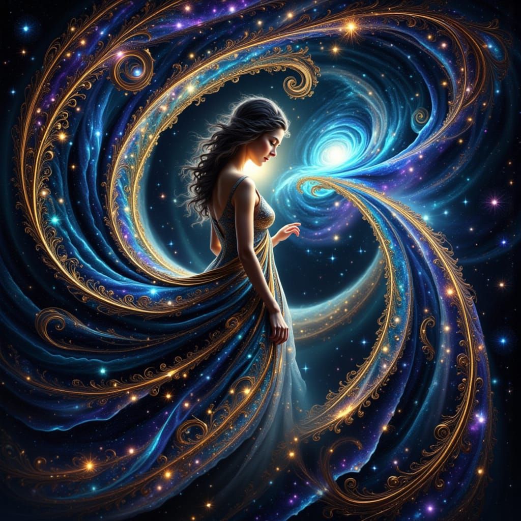 Nyx, Goddess of Night, Emerging from Nebula