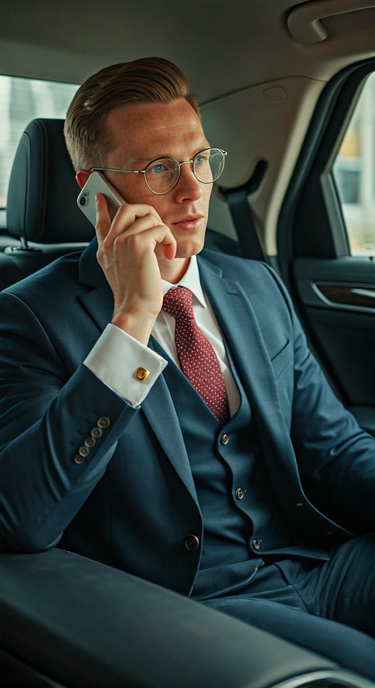 Lawyer in Mercedes: Cinematic Film Still