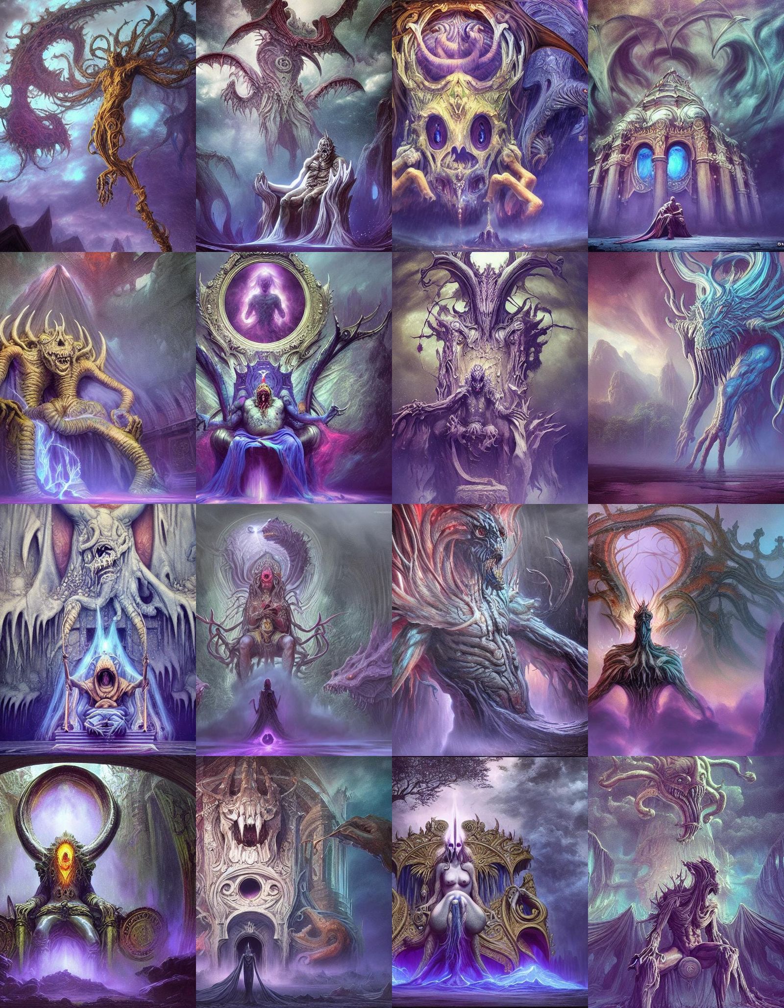 Terrifying God of Chaos on Throne in Cosmos