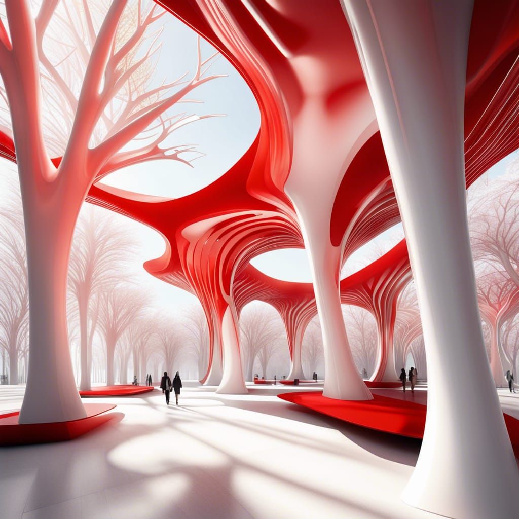 Zaha Hadid Inspired Rural Cabins Perspective