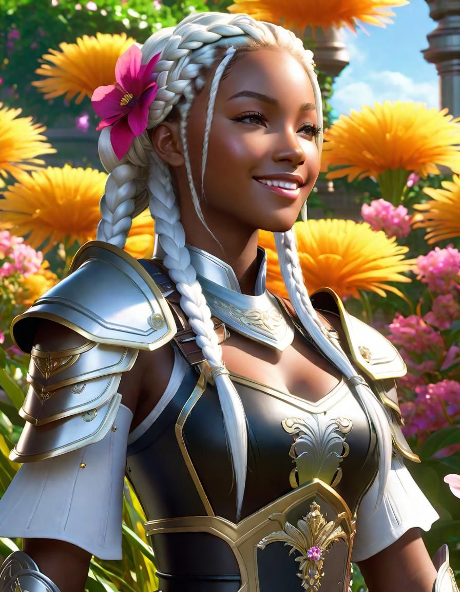 Smiling Princess Portrait in Hyperdetailed Digital Art