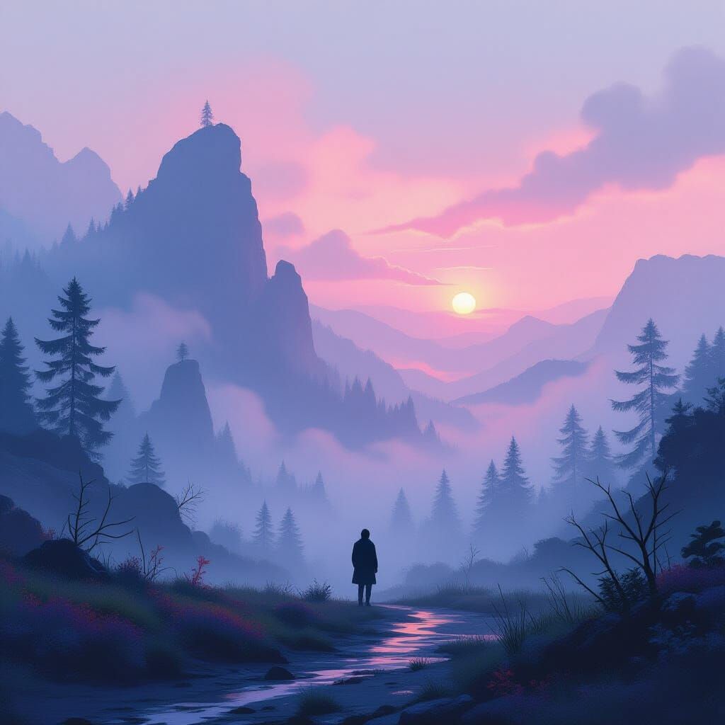 Ethereal Dreamscape in Vibrant Digital Art Style