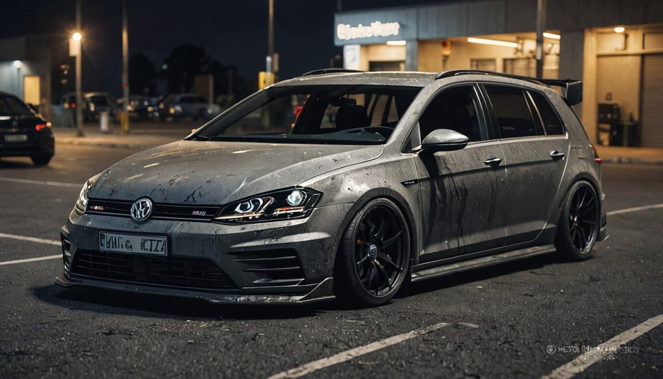 Modified VW Golf 7R Widebody Burnout