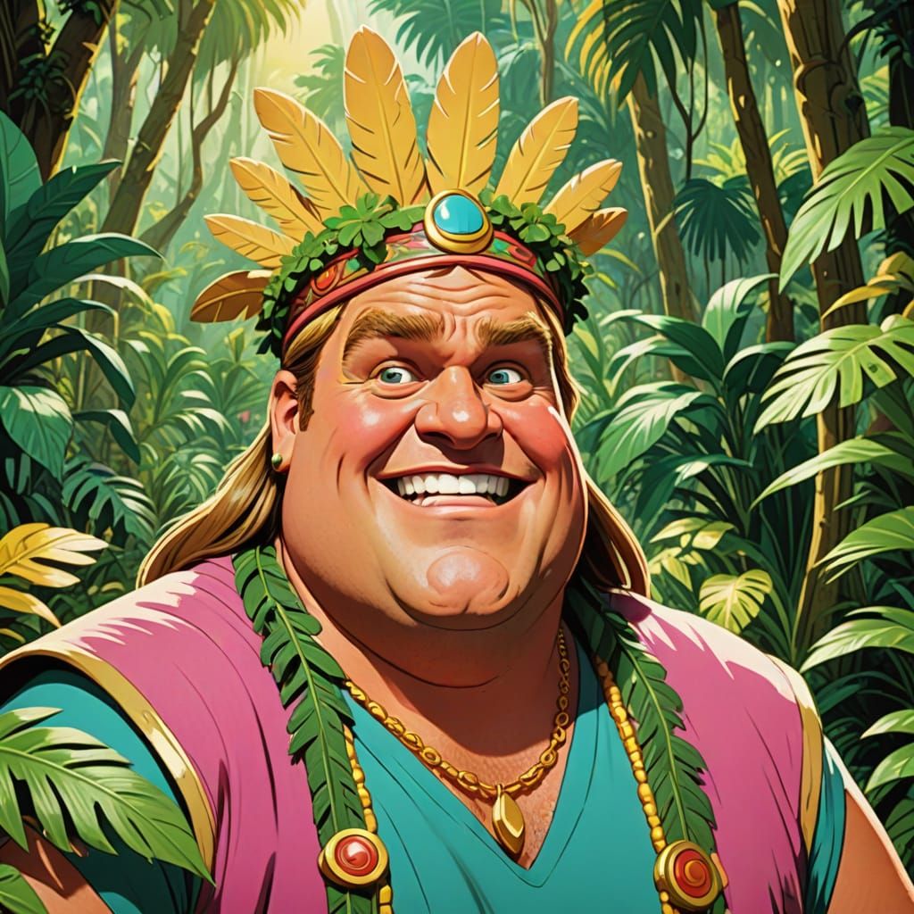 Chris Farley as Kuzco in Comedy Cartoon Style