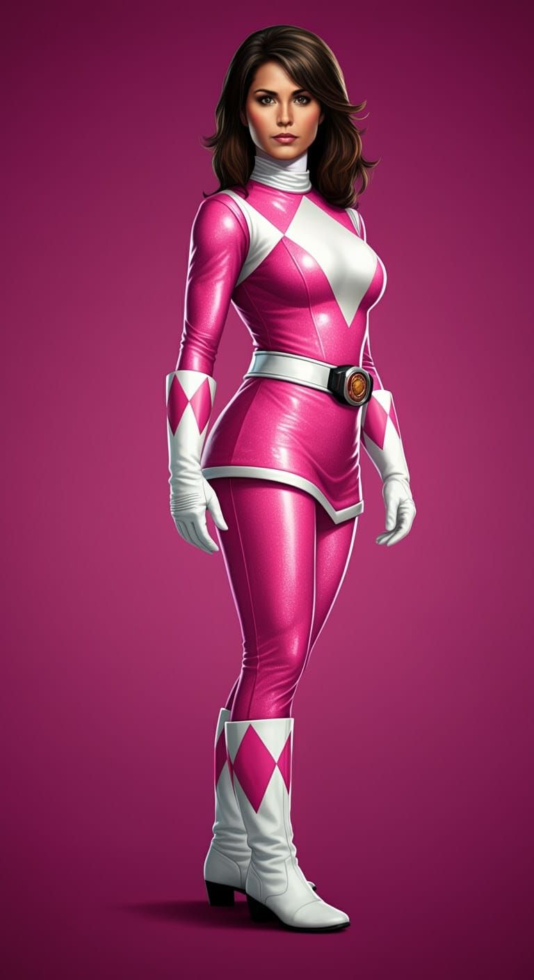 Powerful Pink Ranger in Shiny Spandex