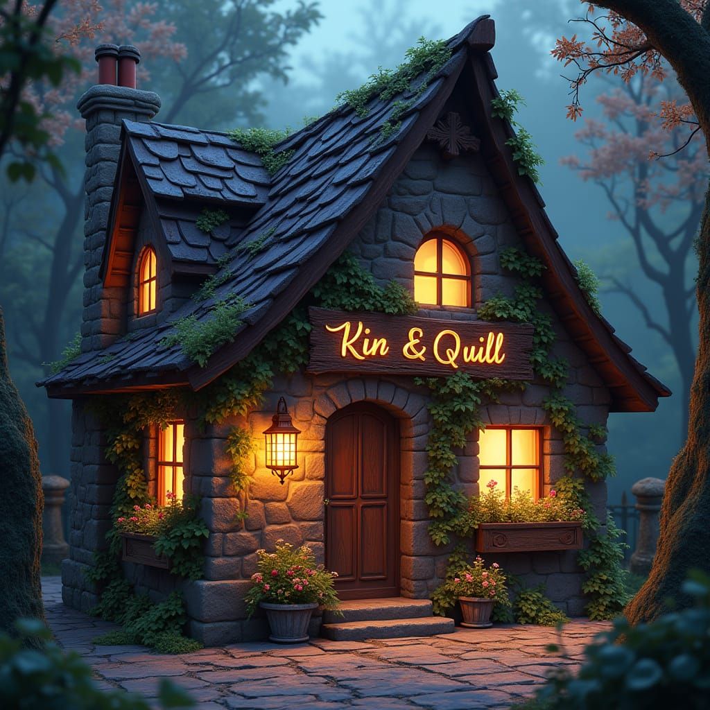 Whimsical Publishing Cottage in Distressed Wood Style