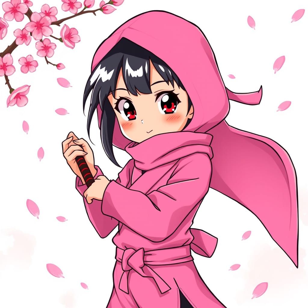 Cute pink Kunoichi