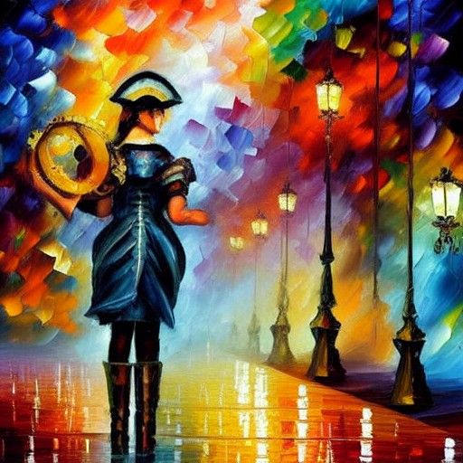 Steampunk Sailor in Impasto Oil Painting Style