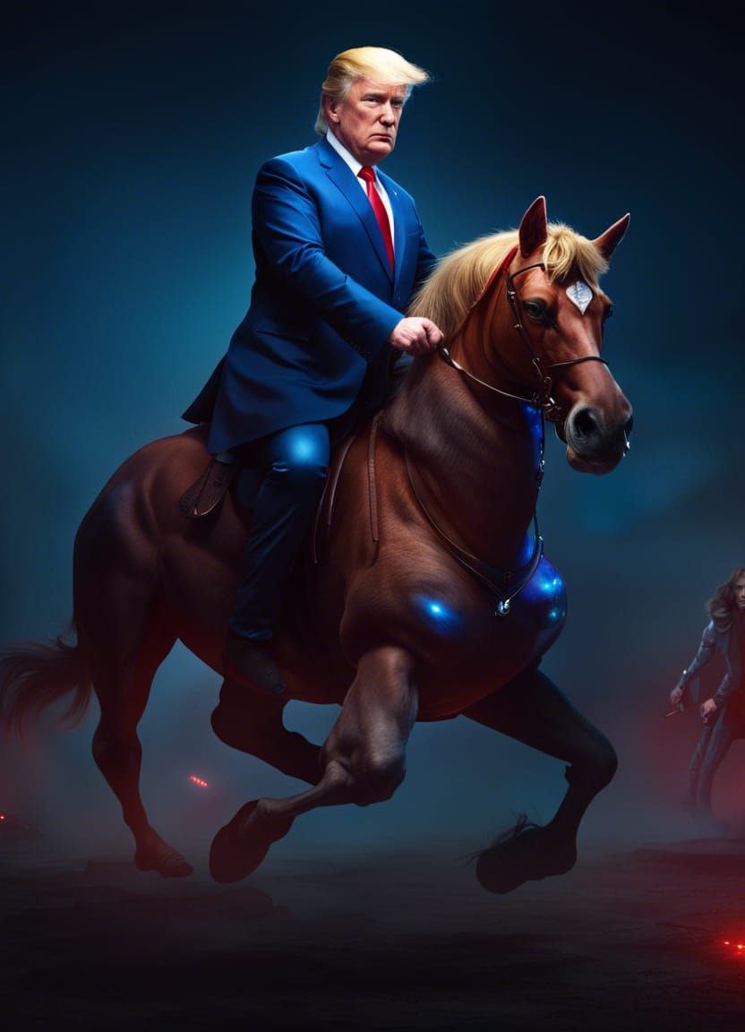 Putin Rides Trump Centaur: Movie Poster Art