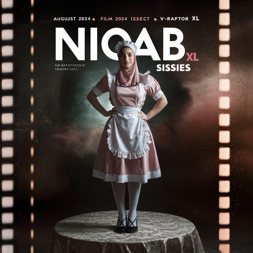 Cinematic Magazine Cover Featuring Figure in Niqab