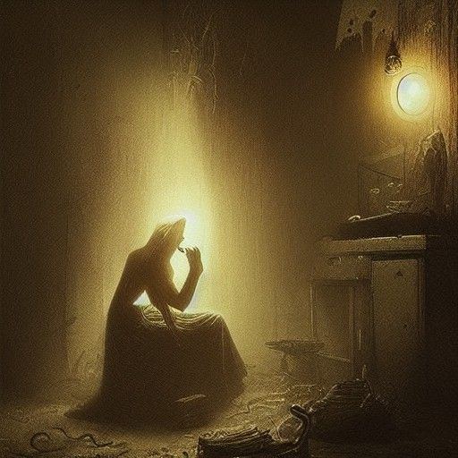 Ghostly Baker Baking Pie in Haunted Cabin