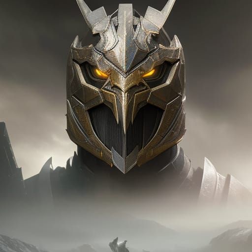 Evil Knight in Fog: Dark Fantasy Portrait