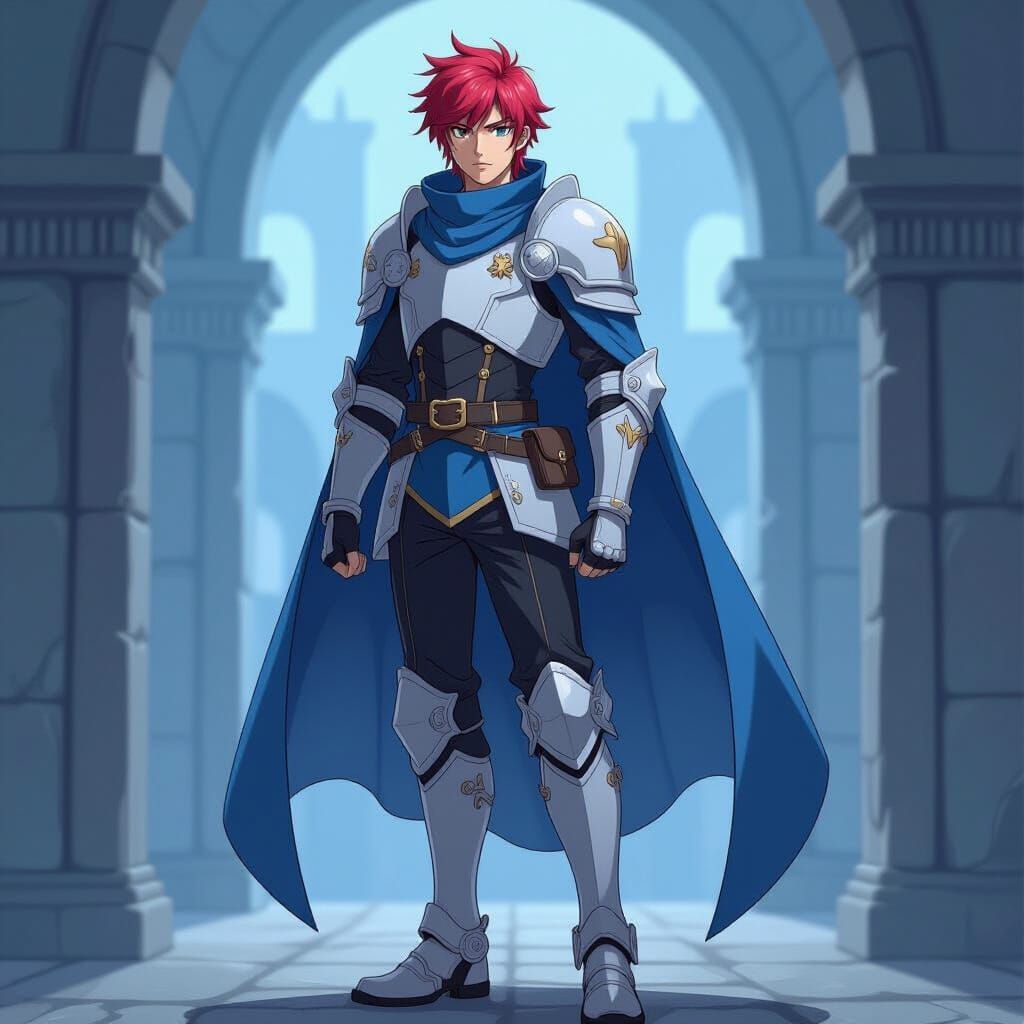 Male Anime Air Knight in Cinematic Lighting