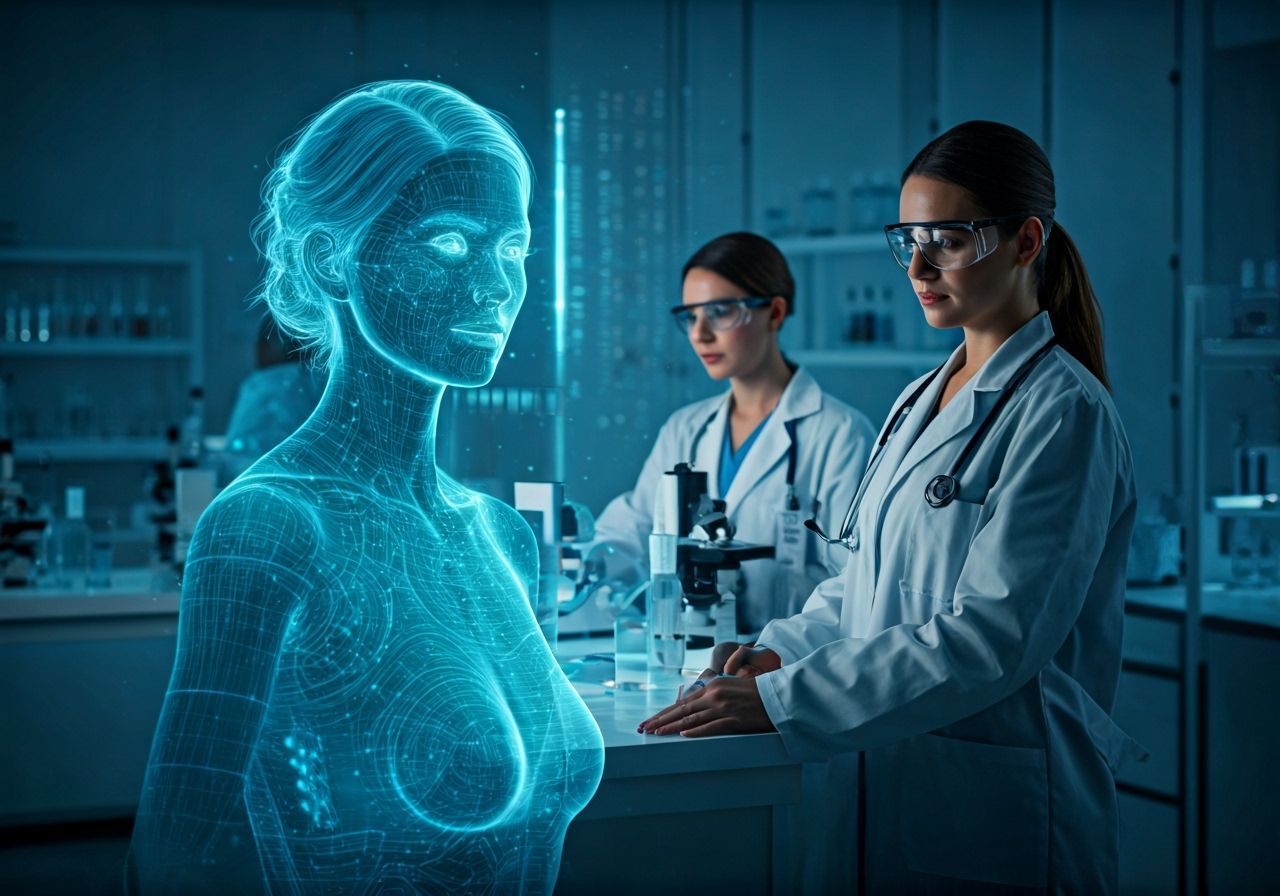 AI Hologram Collaborates in Modern Medical Lab