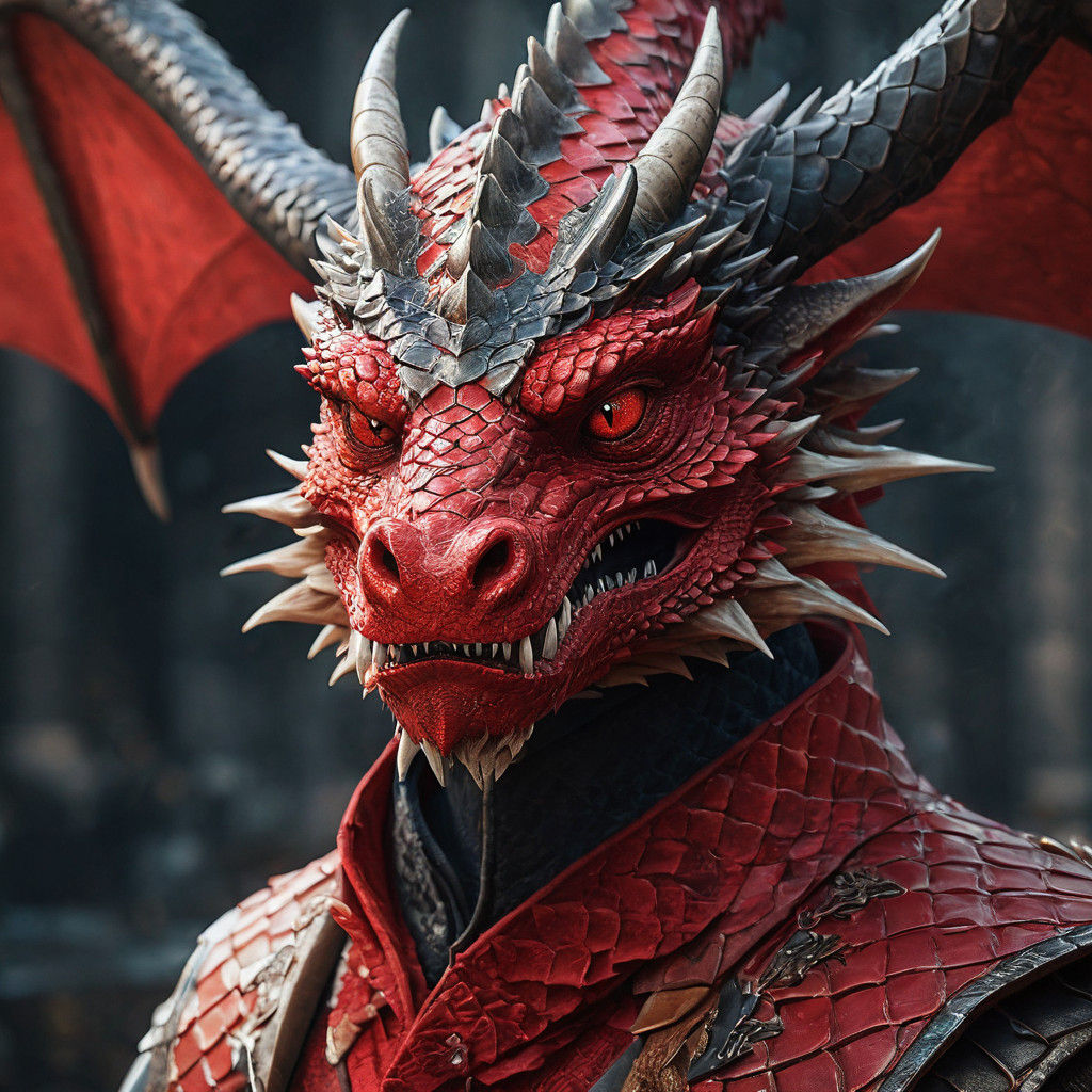 A Majestic Dragon Wears a Russian Hat in a Vivid, High-Resol...