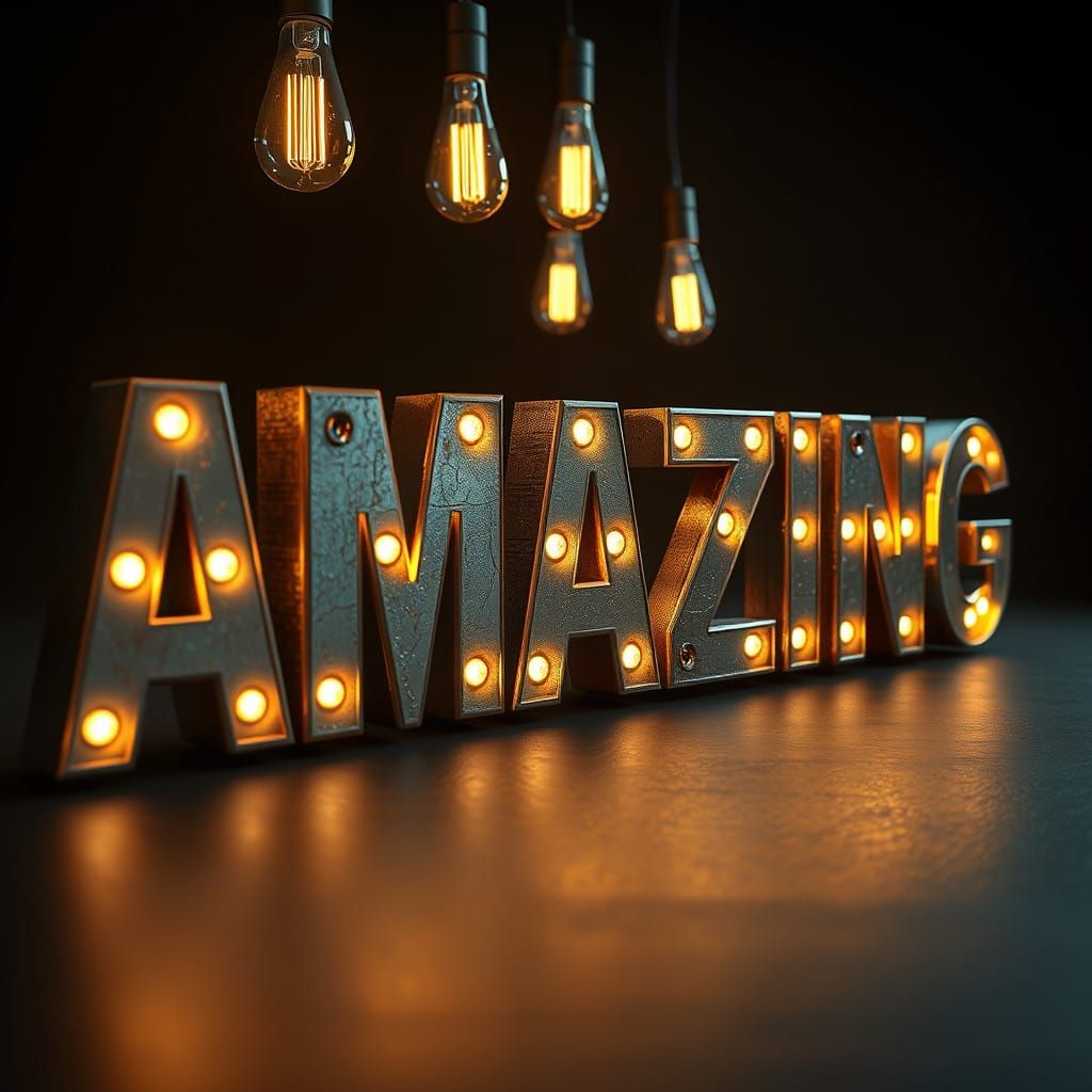 Epic 35mm Film Still with Metallic Block Letters