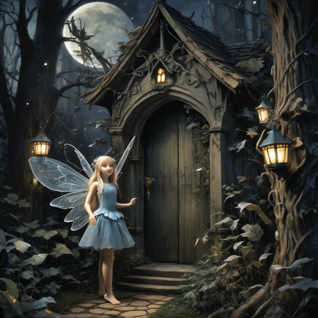 Tooth Fairy's House in Moonlit Forest