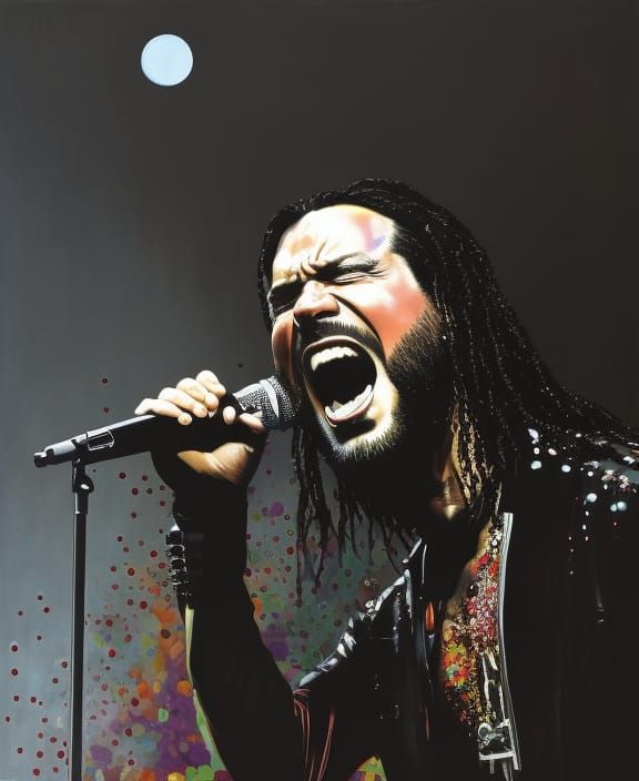 Jonathan Davis Screaming: Expressive Calligraphy Ink Portrai...