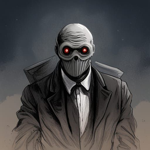 Eerie SCP Creature in Engraving Style