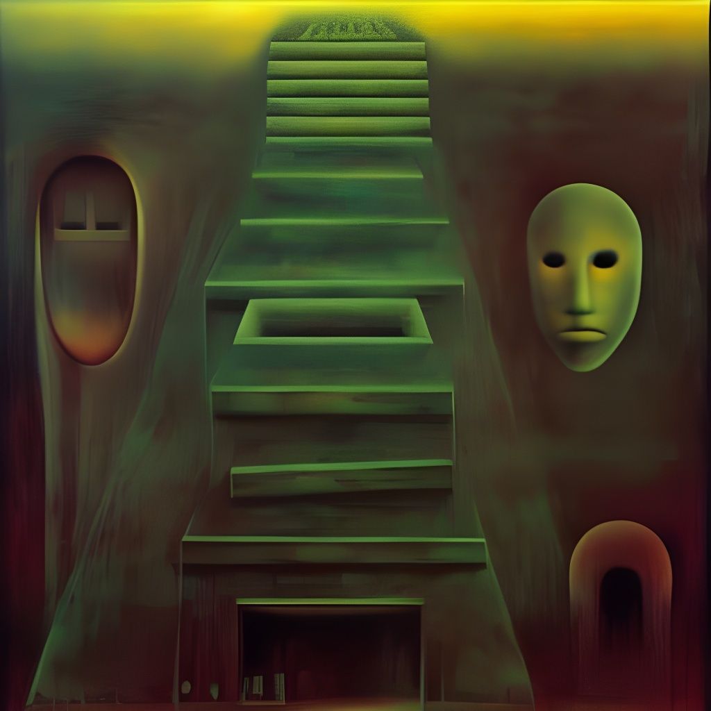 Surreal Labyrinth Inspired by Abstract Expressionism