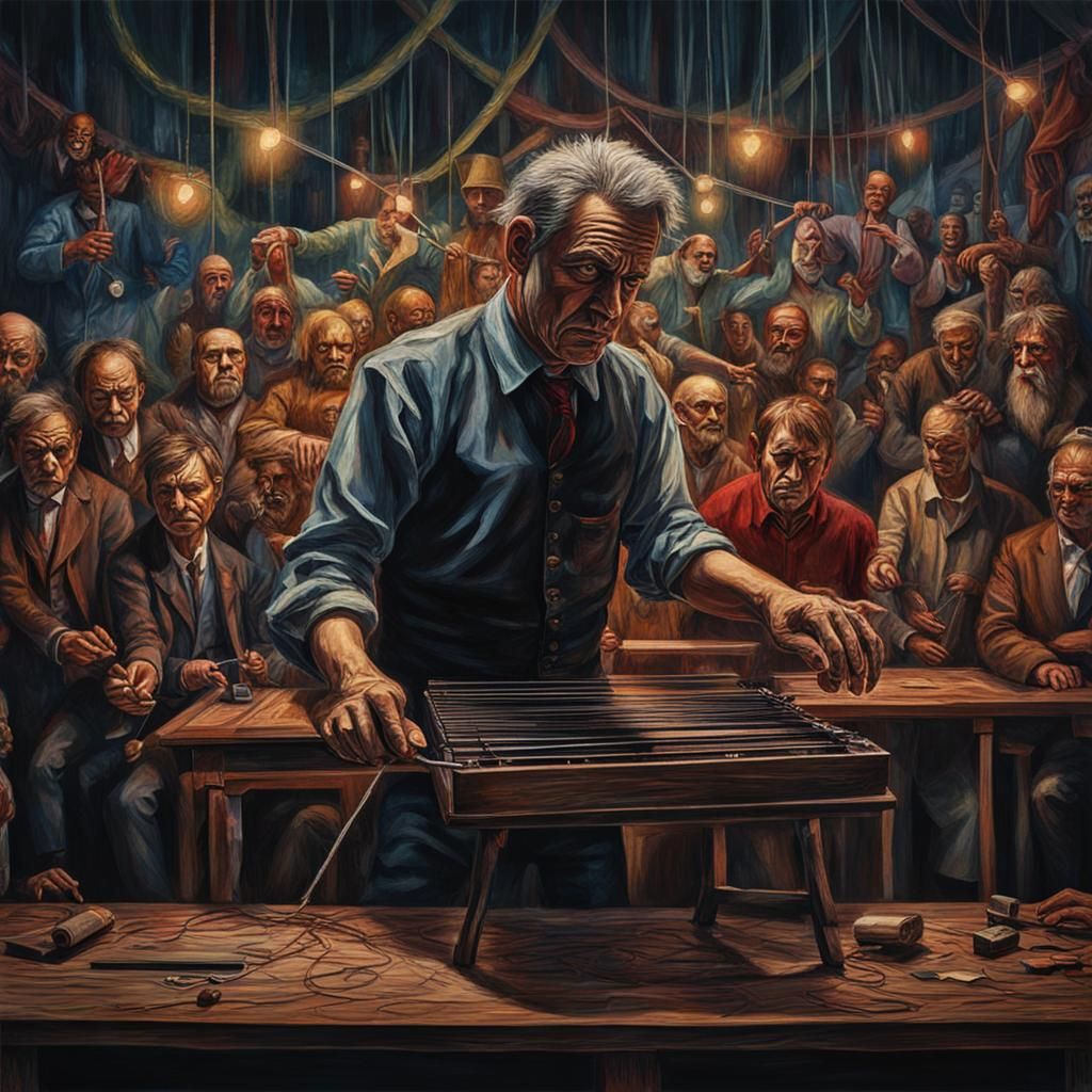 Sinister Puppeteer: Freedom in Hyperrealistic Expressionism