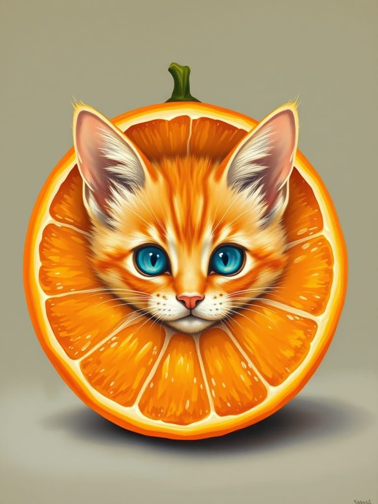Vibrant Feline Masterpiece Blending Nature and Whimsy