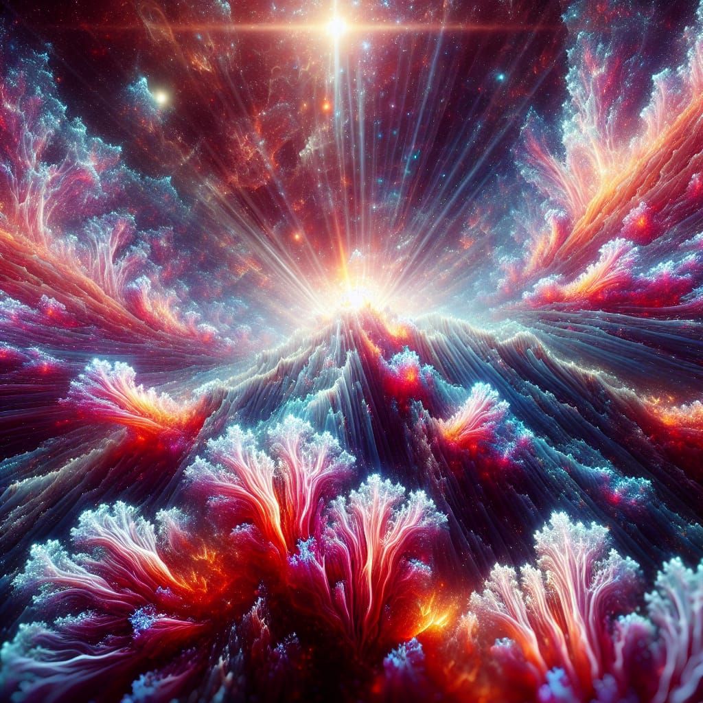 Radiant Coral Reef in Astral Cosmos Style