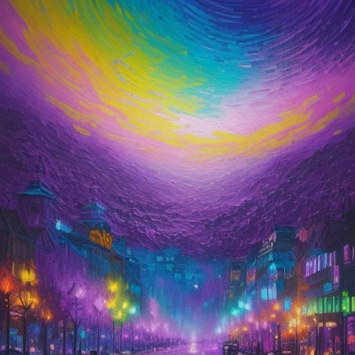 Rainbow Parchment Scroll in Neo-Impressionist Style