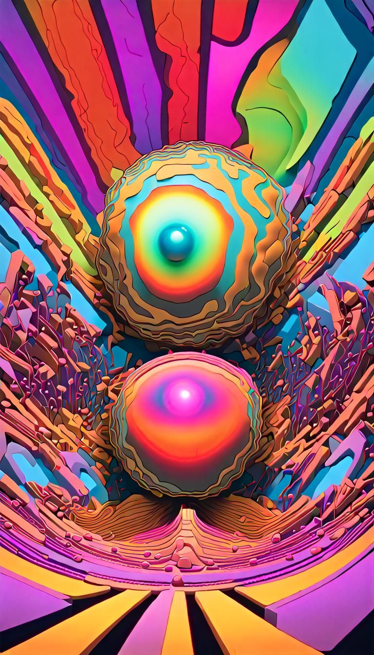 Sphere Transformation in Psychedelic Neon 3D