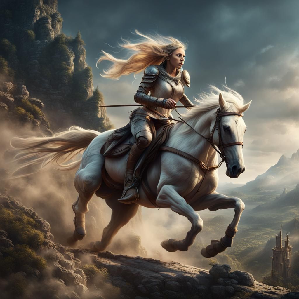 Warrior Woman's Escape: A Fantasy Concept Art