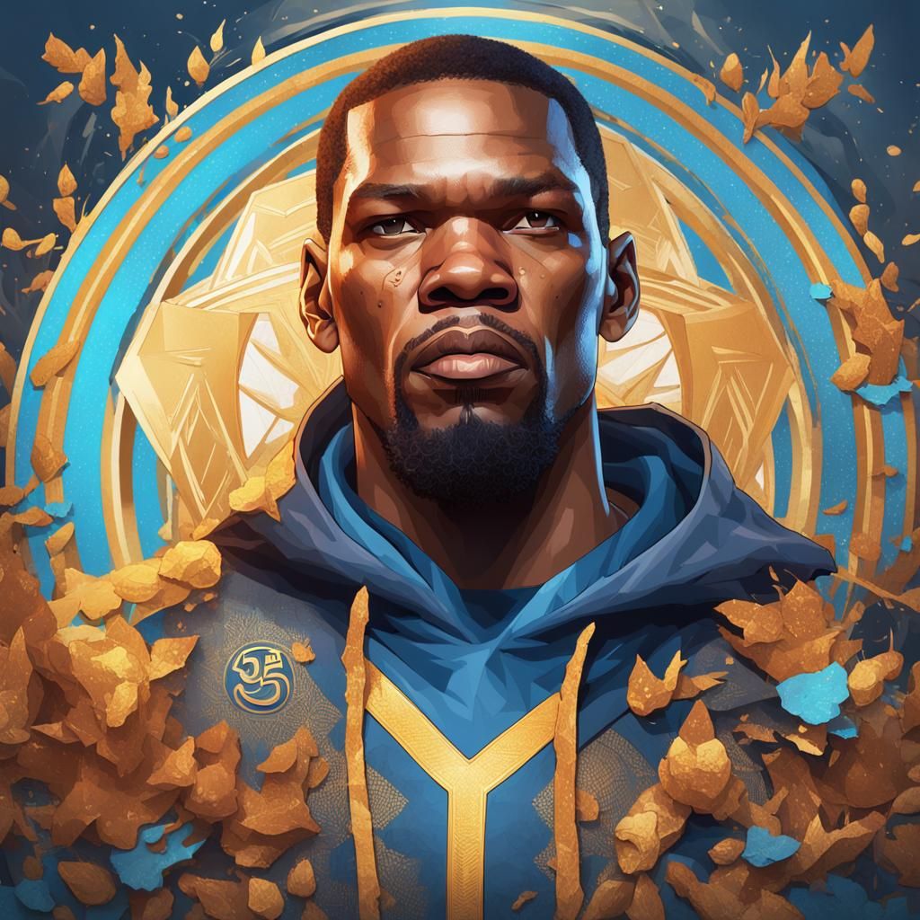 Kevin Durant Portrait in Hyperdetailed Digital Art