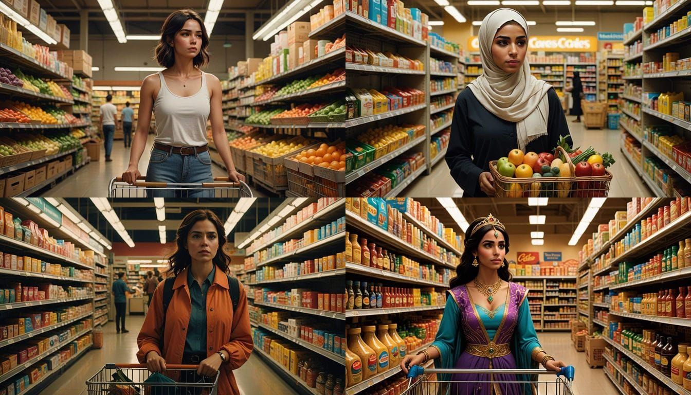 Princess Jasmine Shops in a Modern Market