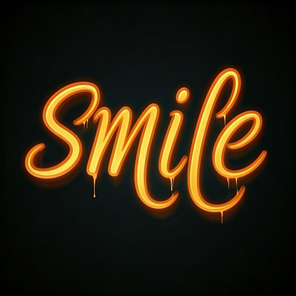 Glowing Cursive "SMILE"