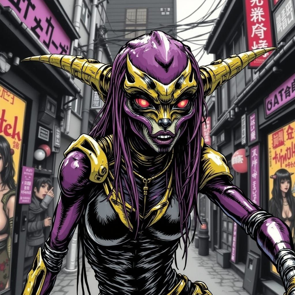 Cybernetic Lion-Mantis Hybrid at Edo Festival