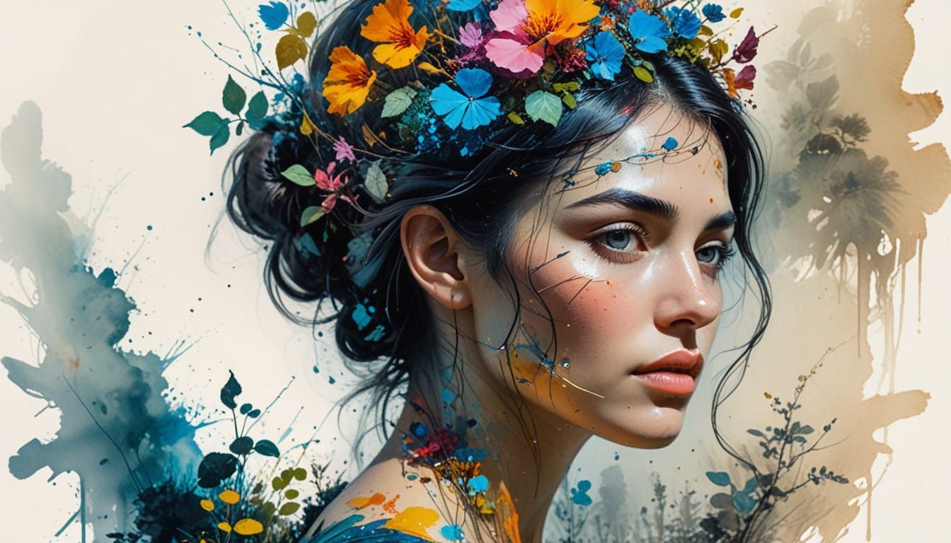 Ethereal Garden Inside a Goddess's Head