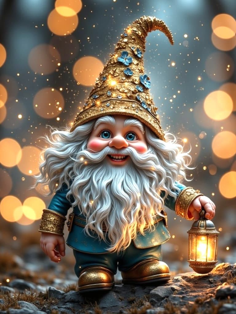 Cute Realistic Gnome Illustration