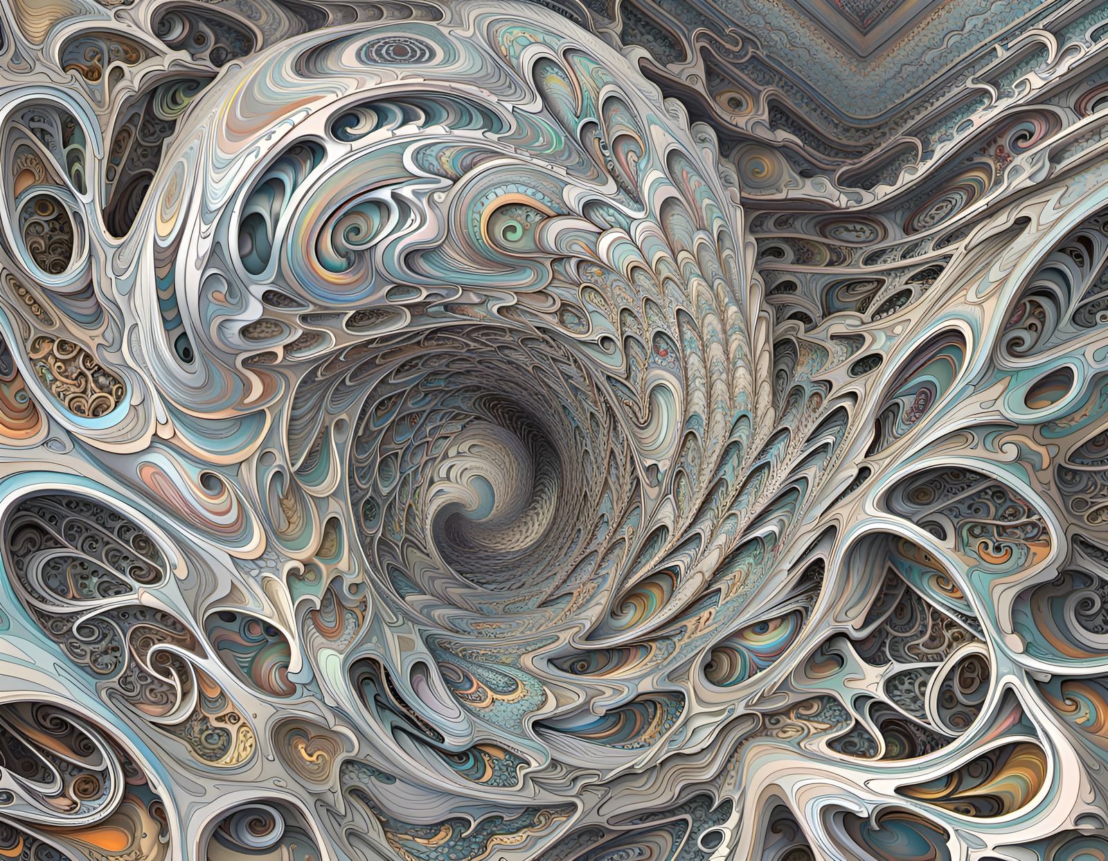 Geometric Abstract: Polychromatic Mandelbulb Cycles