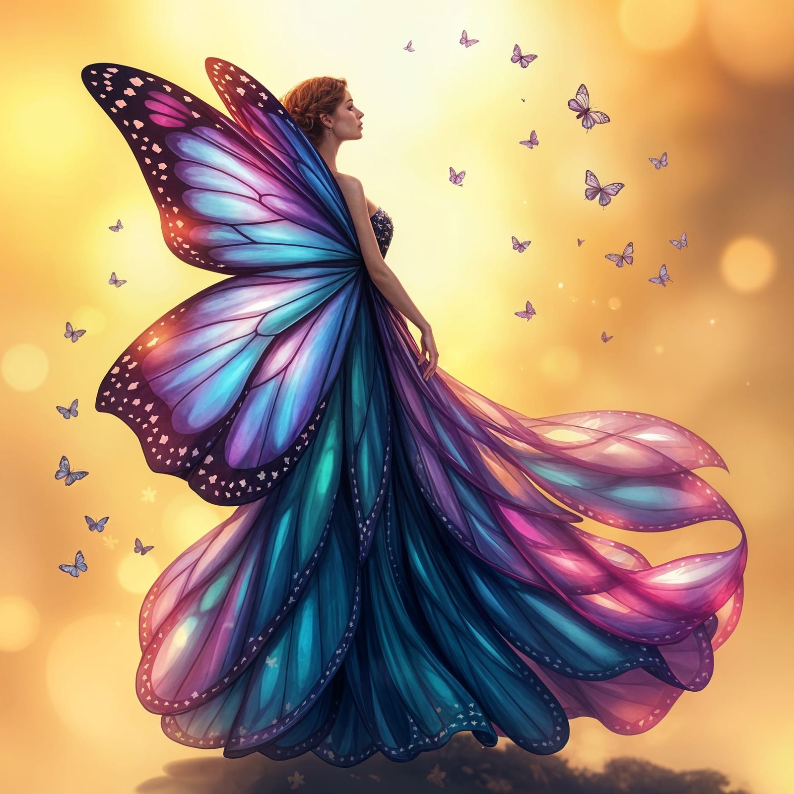 Butterfly Dress: An AI-Generated Fashion Fantasy