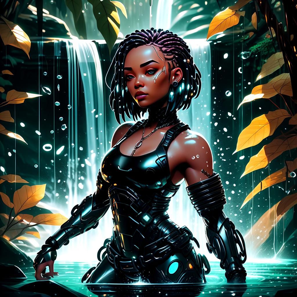 Cyberpunk Goddess in Xeno-Ginnie Style Poses Underwater