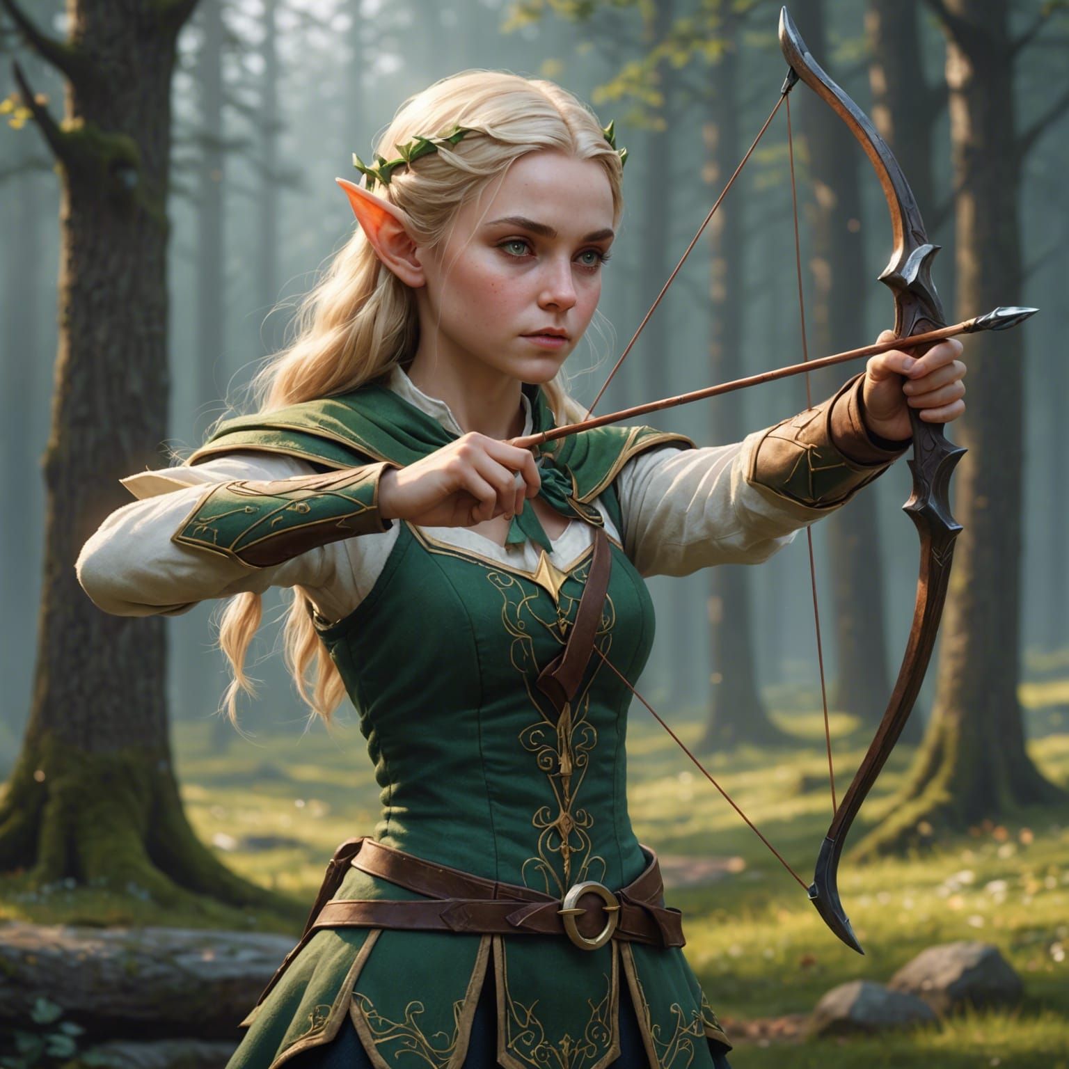 Blonde Elf Archer Concept Art