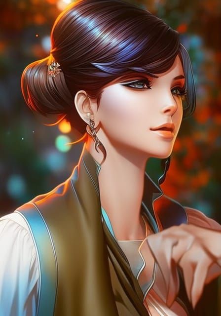 Attractive Portrait in Hyperrealistic Splash Art Style