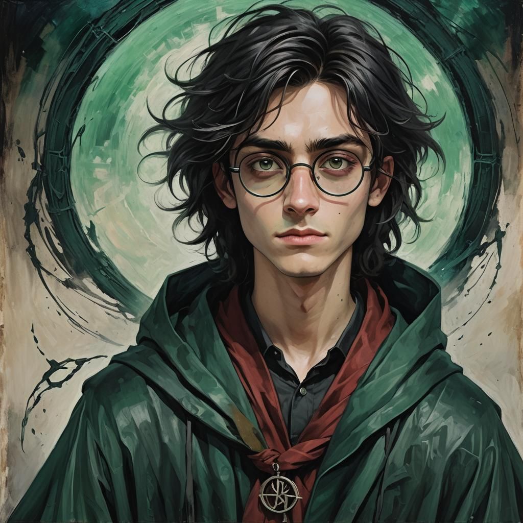 Ethereal Teen in Romantic Oil Paint Style