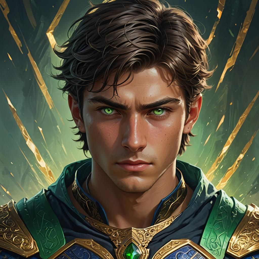 Heroic Young Man Portrait in Fantasy Art Style