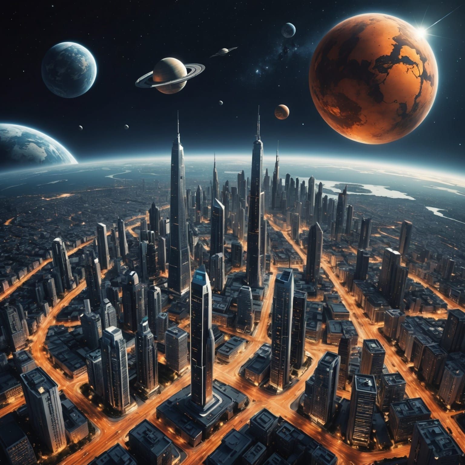 Futuristic AI Cityscape