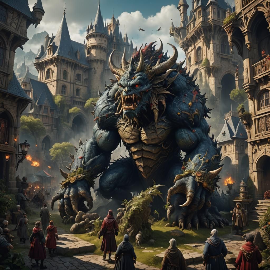 French Folklore Monster in Detailed Matte Painting