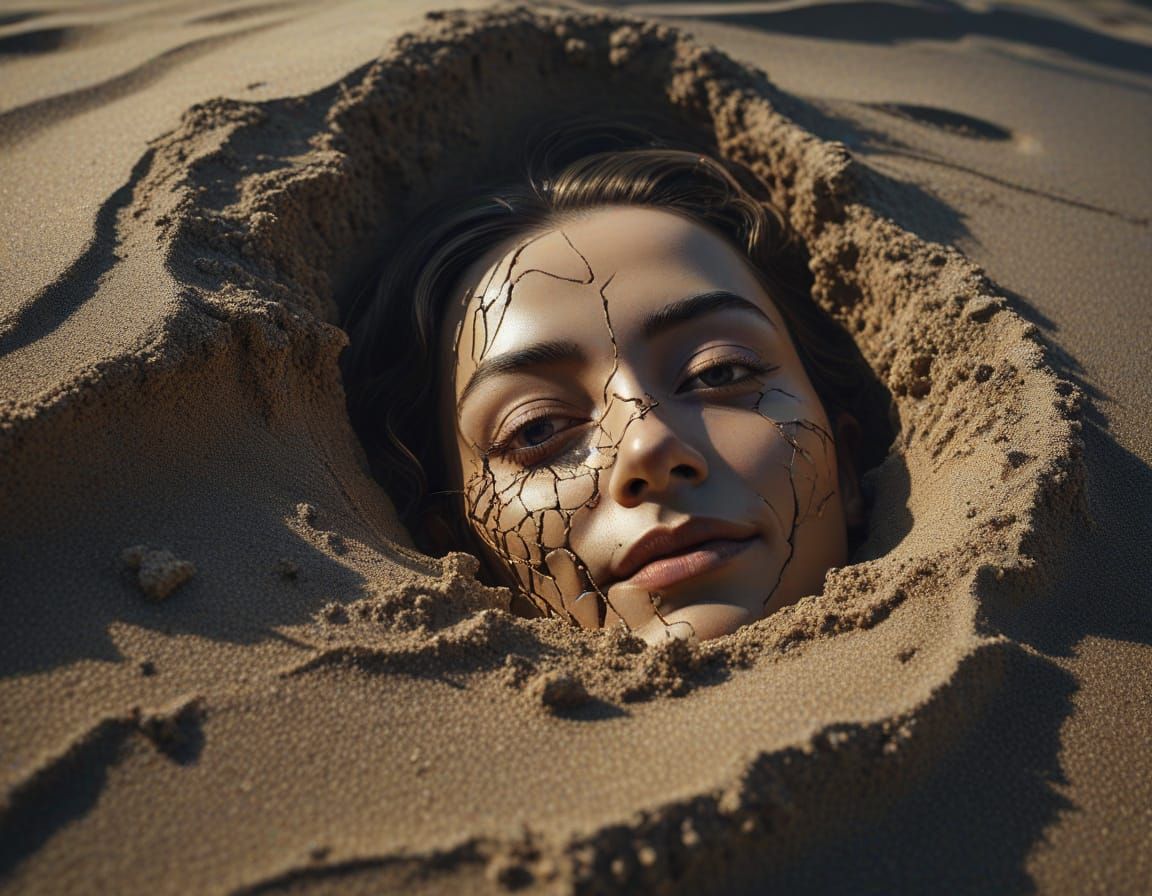 Surreal Portrait in Equilibrium: Delicate Framework, Cracked...