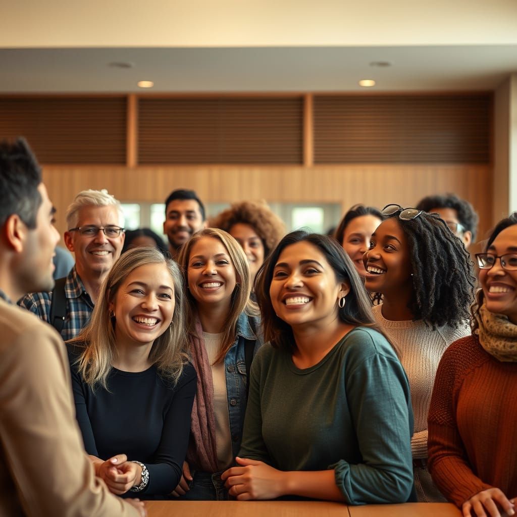 Inclusive Community Moments in Warm, Golden Light