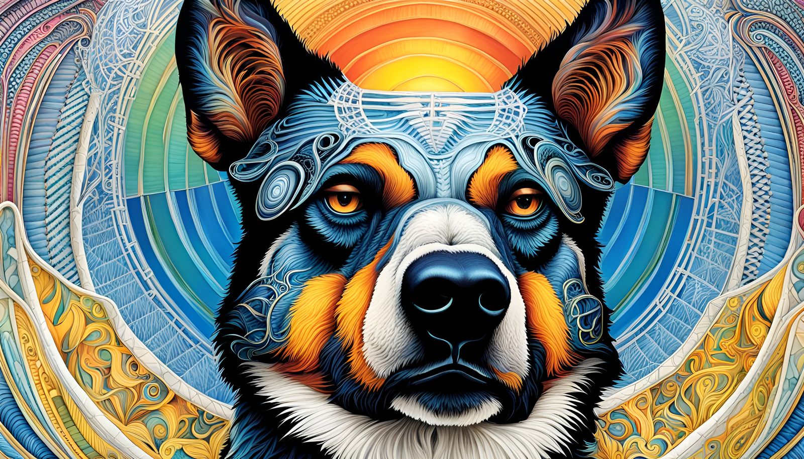 Abstract Quantum Zentangle with Fractal Waves